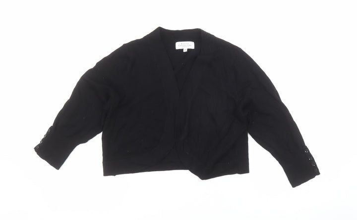 Debenhams Women Black Petite Size 14 Cardigan Knit Viscose Blend
