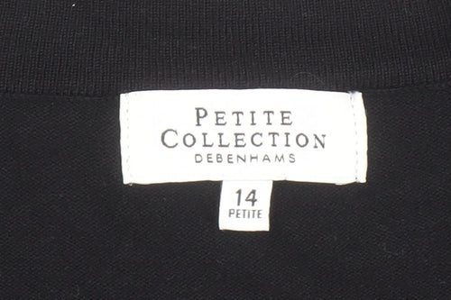 Debenhams Women Black Petite Size 14 Cardigan Knit Viscose Blend