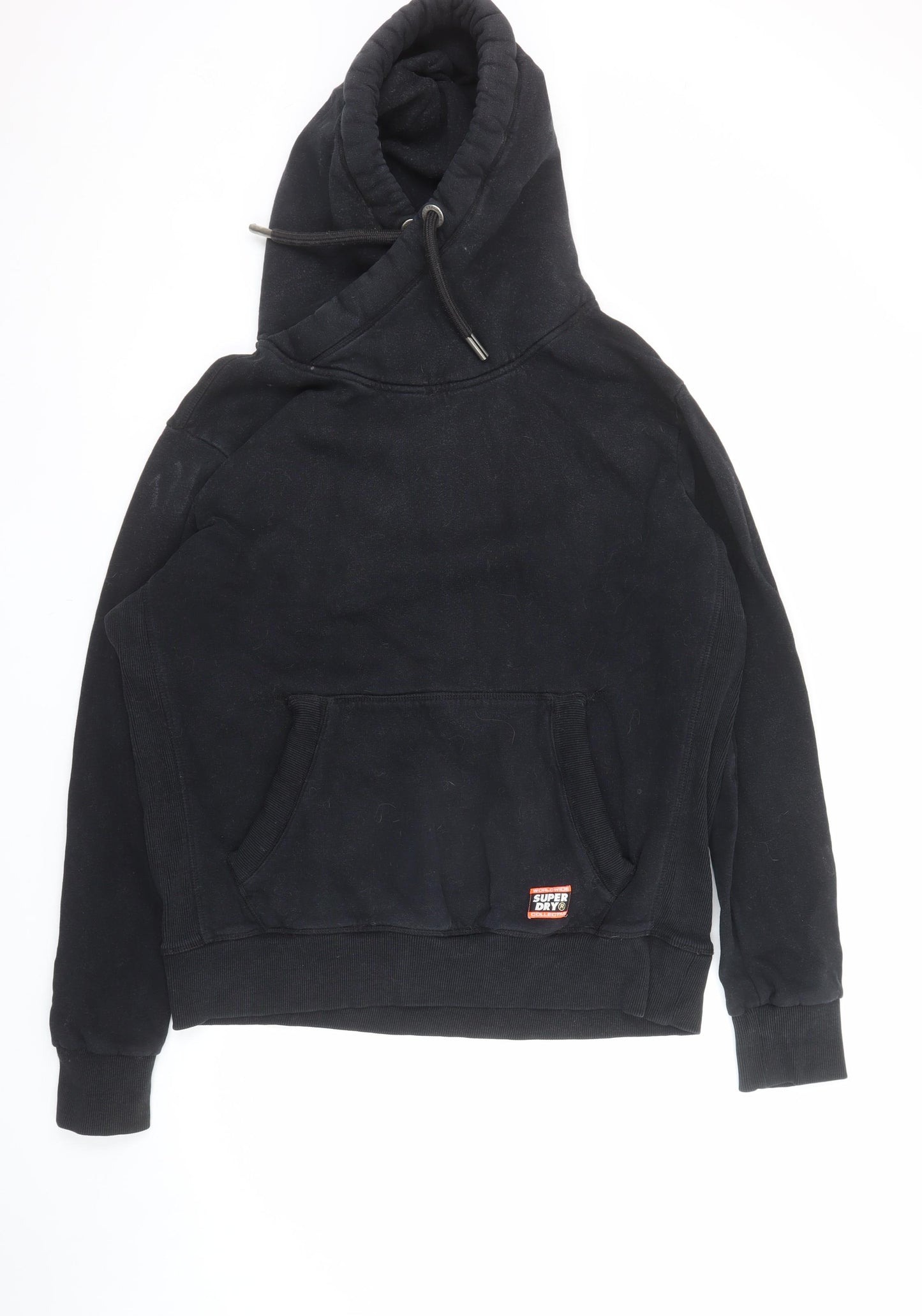 Superdry Men's Black 2XL Pullover Hoodie with Logo Pocket