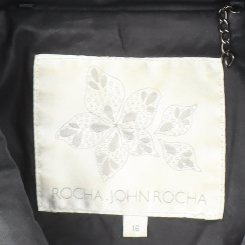Rocha John Rocha Women's Black Quilted Cotton Jacket Size 16