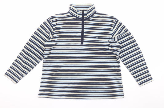 Craghoppers Women's Blue Stripe 1/2 Zip Fleece Pullover UK 20