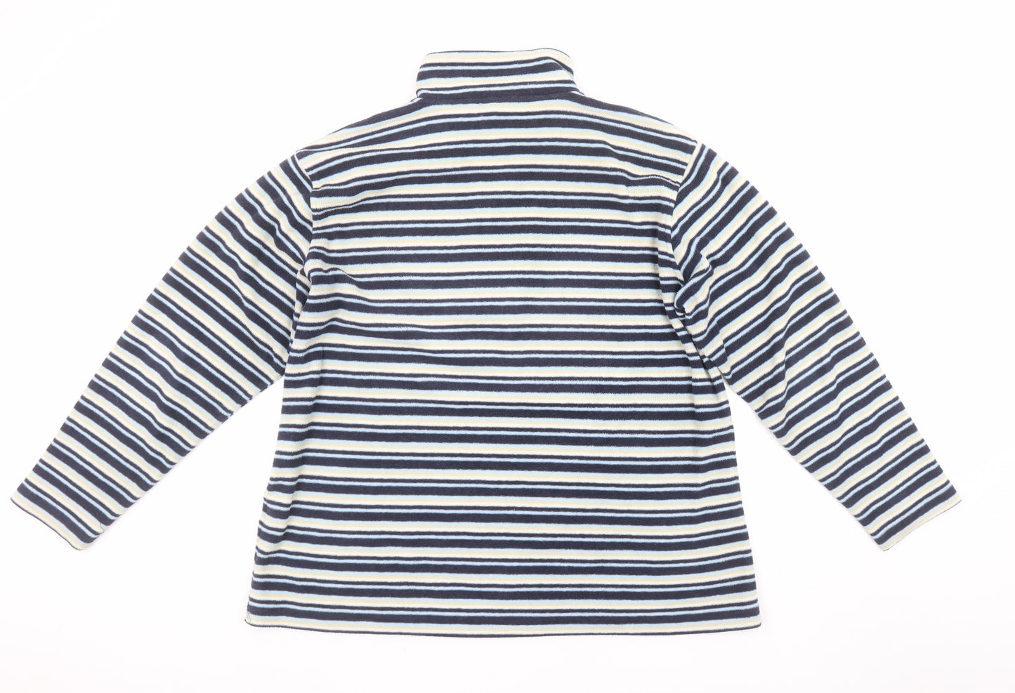 Craghoppers Women's Blue Stripe 1/2 Zip Fleece Pullover UK 20