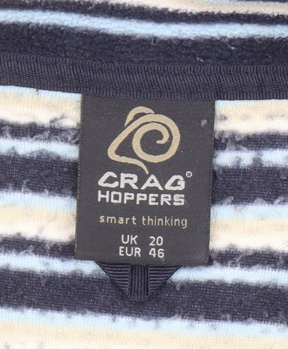 Craghoppers Women's Blue Stripe 1/2 Zip Fleece Pullover UK 20