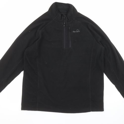 Peter Storm Men's Black Fleece 1/4 Zip Pullover Sweatshirt L