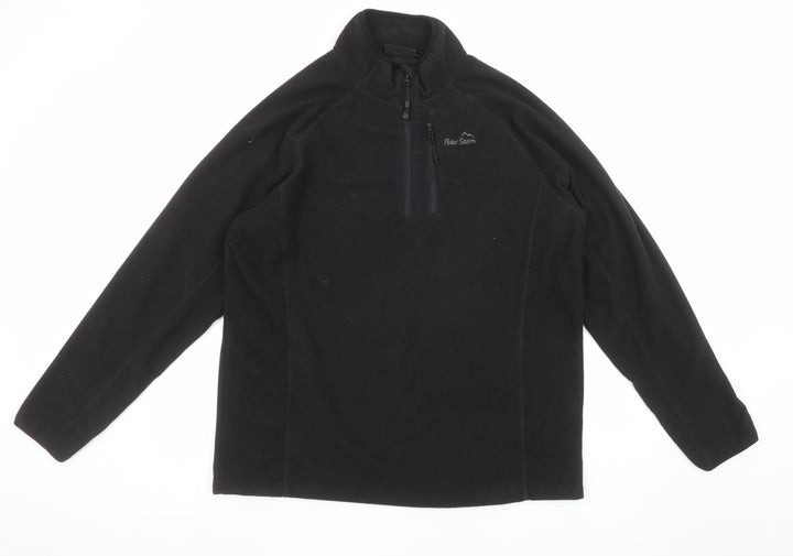 Peter Storm Men's Black Fleece 1/4 Zip Pullover Sweatshirt L