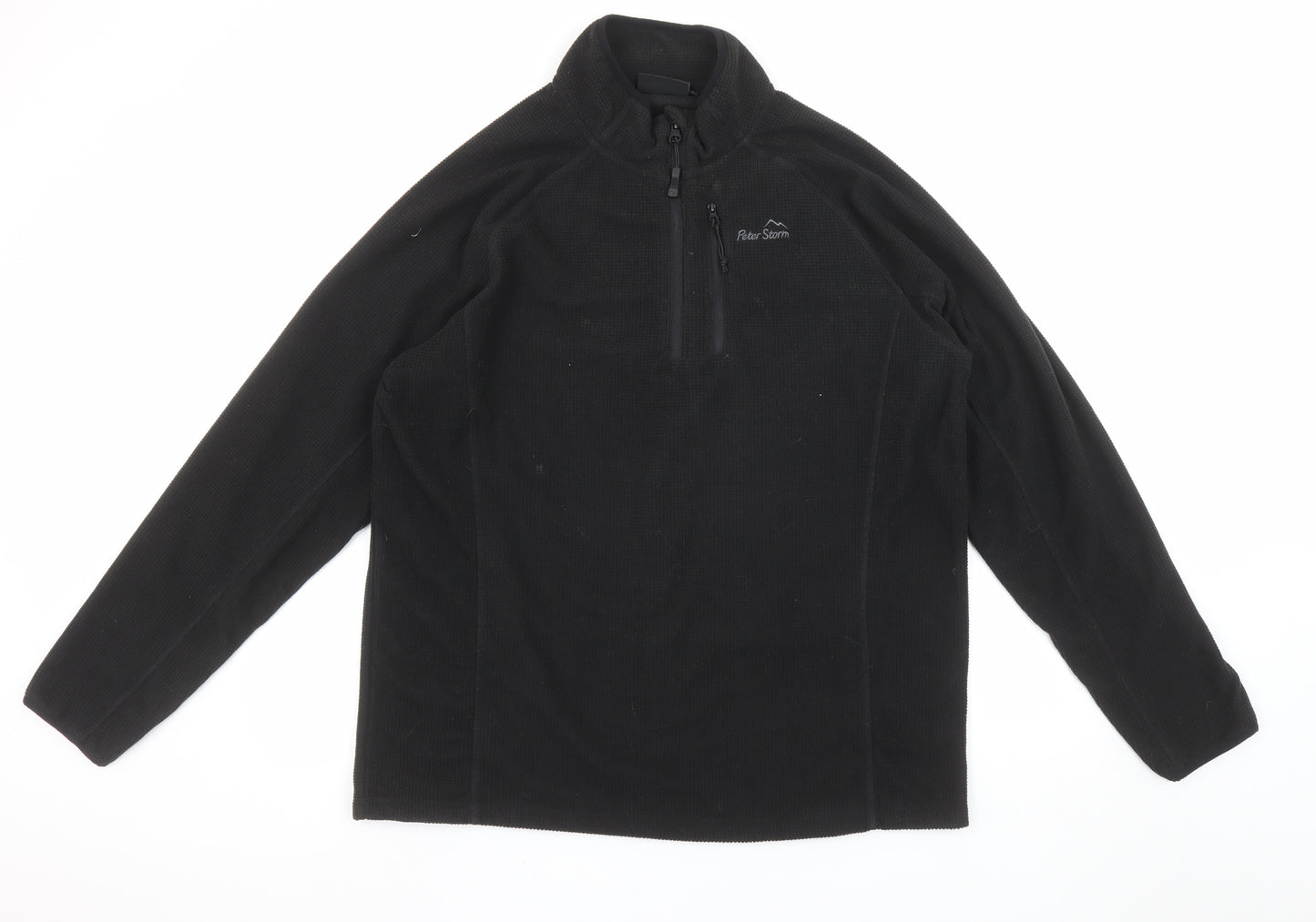Peter Storm Men's Black Fleece 1/4 Zip Pullover Sweatshirt L