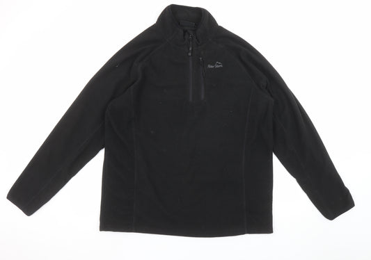 Peter Storm Men's Black Fleece 1/4 Zip Pullover Sweatshirt L