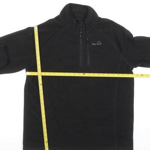 Peter Storm Men's Black Fleece 1/4 Zip Pullover Sweatshirt L