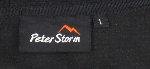 Peter Storm Men's Black Fleece 1/4 Zip Pullover Sweatshirt L