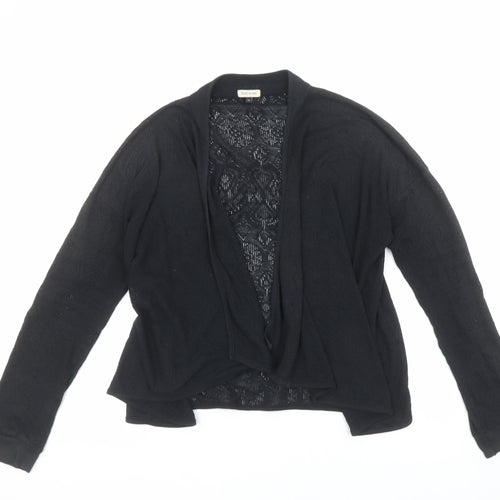 River Island Women's Black Size 14 Open Knit Long Sleeve Cardigan