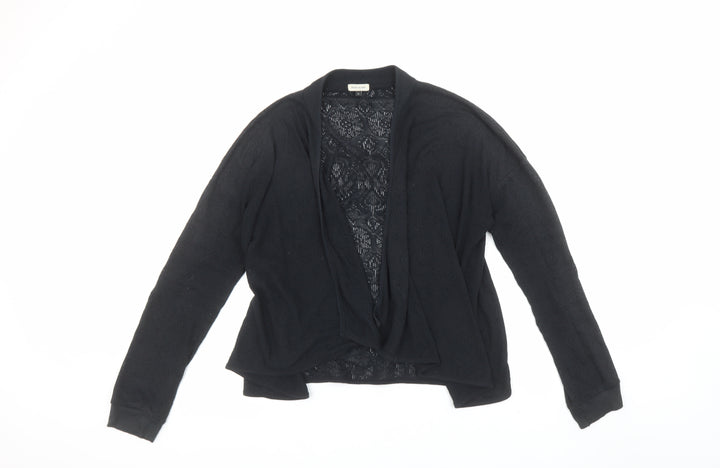 River Island Women's Black Size 14 Open Knit Long Sleeve Cardigan