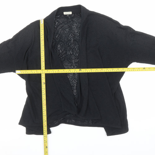 River Island Women's Black Size 14 Open Knit Long Sleeve Cardigan