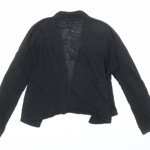 River Island Women's Black Size 14 Open Knit Long Sleeve Cardigan