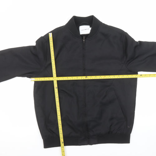 Topman Men's Black Bomber Jacket Size M 40in Polyester Lined Zip