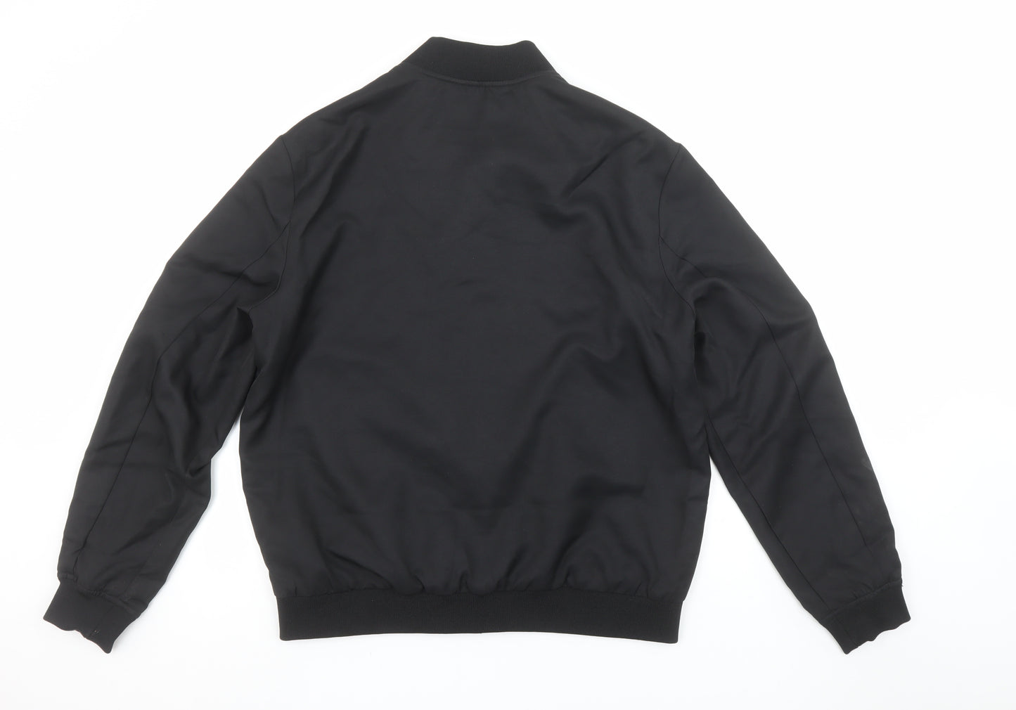 Topman Men's Black Bomber Jacket Size M 40in Polyester Lined Zip