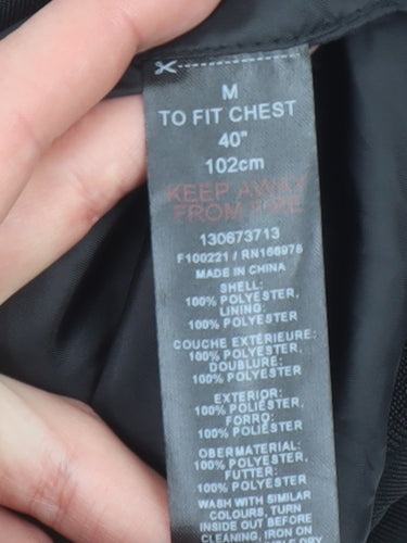 Topman Men's Black Bomber Jacket Size M 40in Polyester Lined Zip