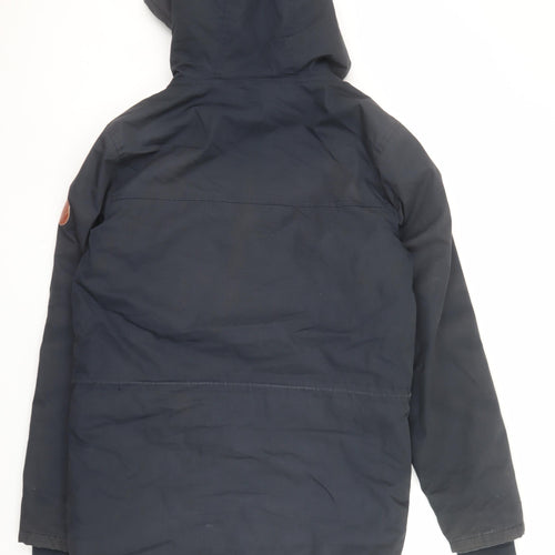 Henry Choice Men's Blue Hooded Parka Jacket Size M Lined Winter Coat