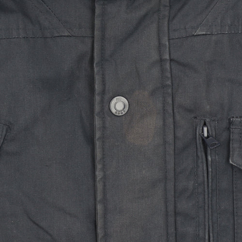 Henry Choice Men's Blue Hooded Parka Jacket Size M Lined Winter Coat