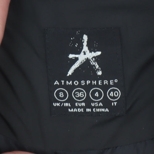 Atmosphere Womens Black Size 8 Puffer Jacket Winter Coat