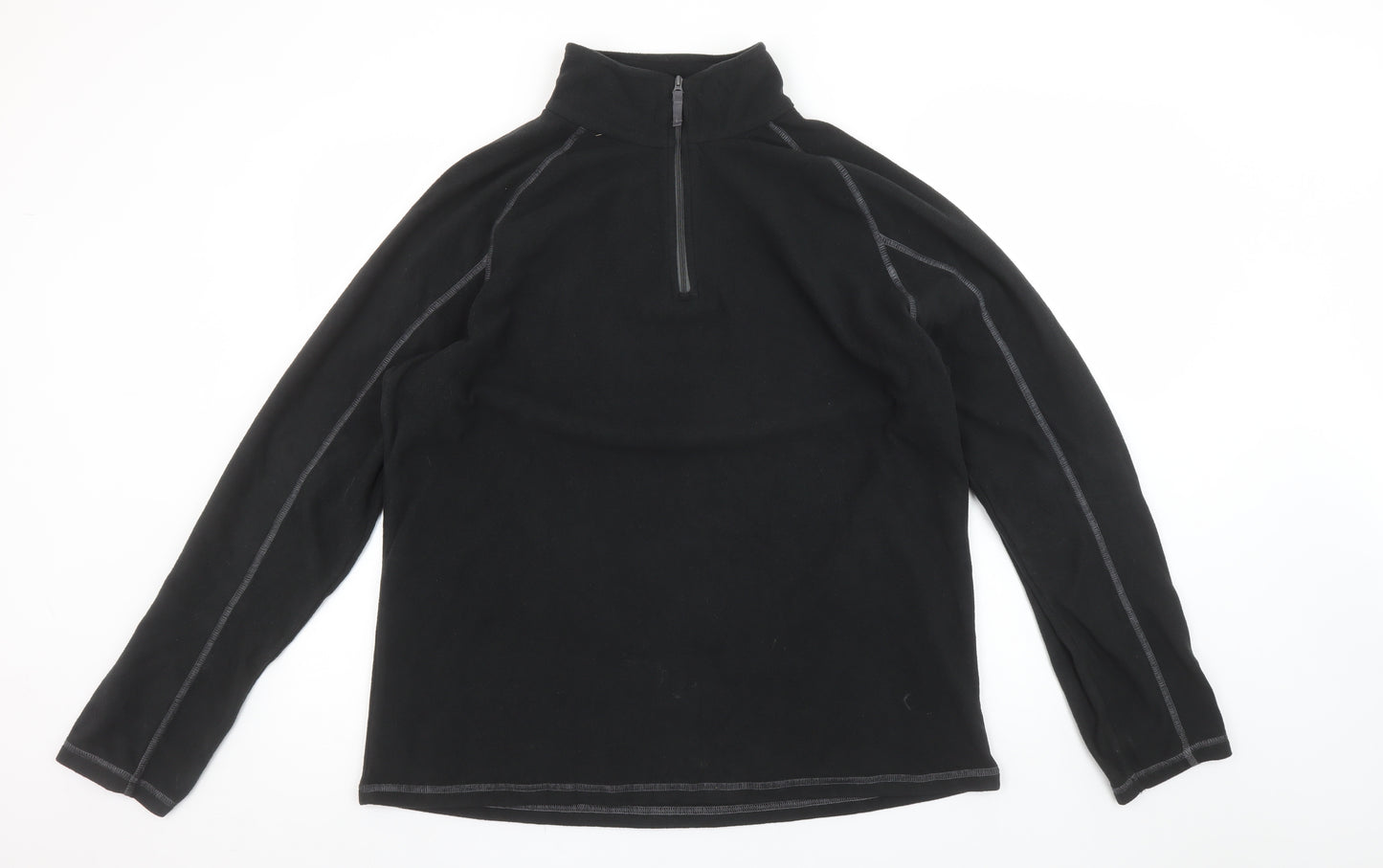 Mountain Warehouse Men's Black Fleece 1/4 Zip Pullover Sweatshirt L