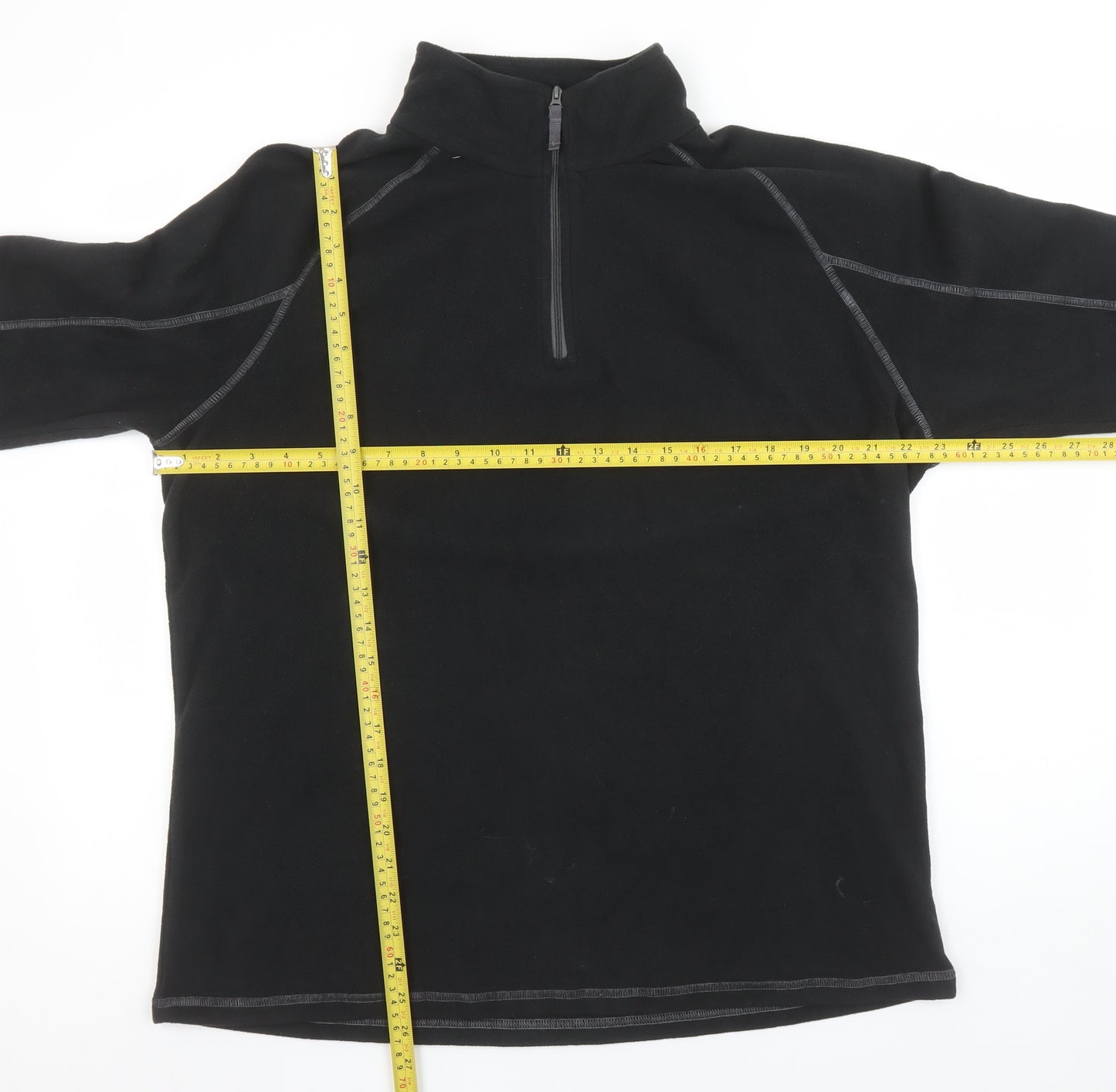 Mountain Warehouse Men's Black Fleece 1/4 Zip Pullover Sweatshirt L