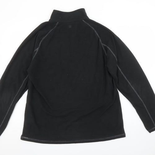 Mountain Warehouse Men's Black Fleece 1/4 Zip Pullover Sweatshirt L