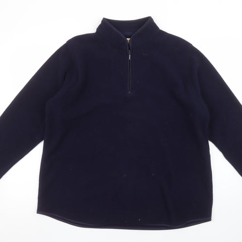 EWM Women Navy Fleece 1/4 Zip Pullover Sweatshirt Size 18/20