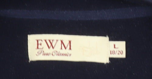 EWM Women Navy Fleece 1/4 Zip Pullover Sweatshirt Size 18/20