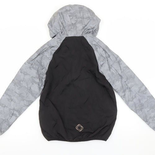 George Boys Black Grey Camouflage Hooded Windbreaker Jacket 8-9 Years