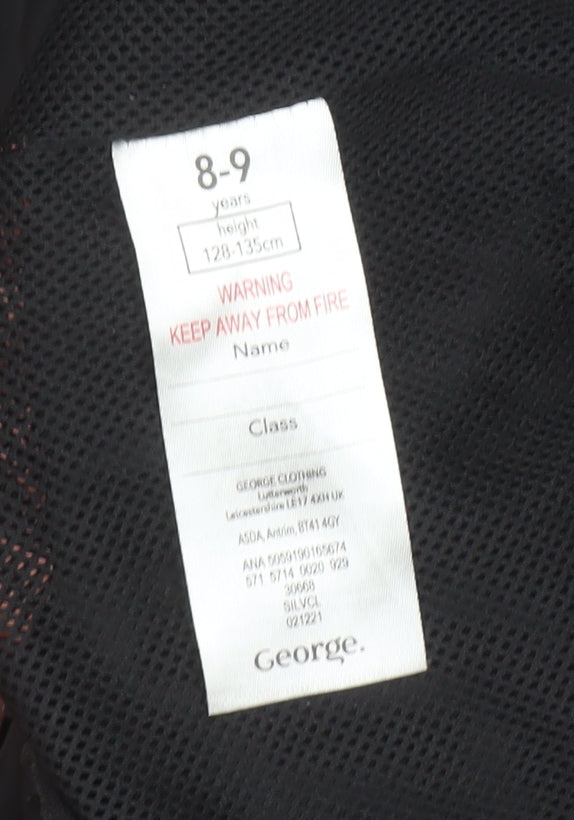 George Boys Black Grey Camouflage Hooded Windbreaker Jacket 8-9 Years