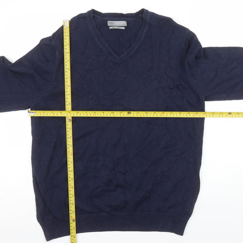 Marks and Spencer Men’s Blue Cotton V-Neck Pullover Jumper L