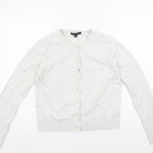 Banana Republic Women's Grey Cardigan S Crew Neck Cotton Blend