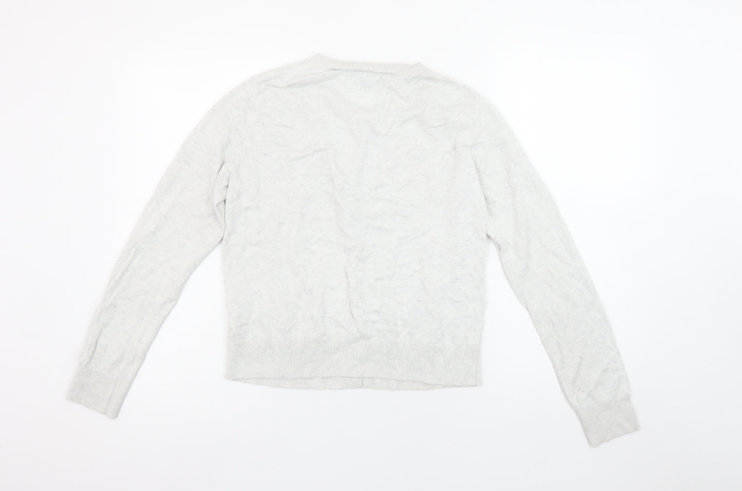 Banana Republic Women's Grey Cardigan S Crew Neck Cotton Blend