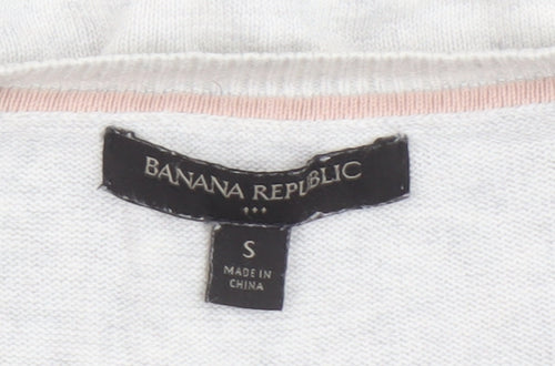 Banana Republic Women's Grey Cardigan S Crew Neck Cotton Blend
