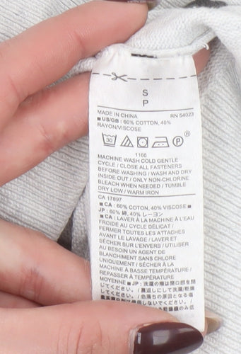 Banana Republic Women's Grey Cardigan S Crew Neck Cotton Blend