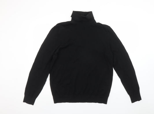 Marks and Spencer Men’s Black Merino Wool Roll Neck Jumper L