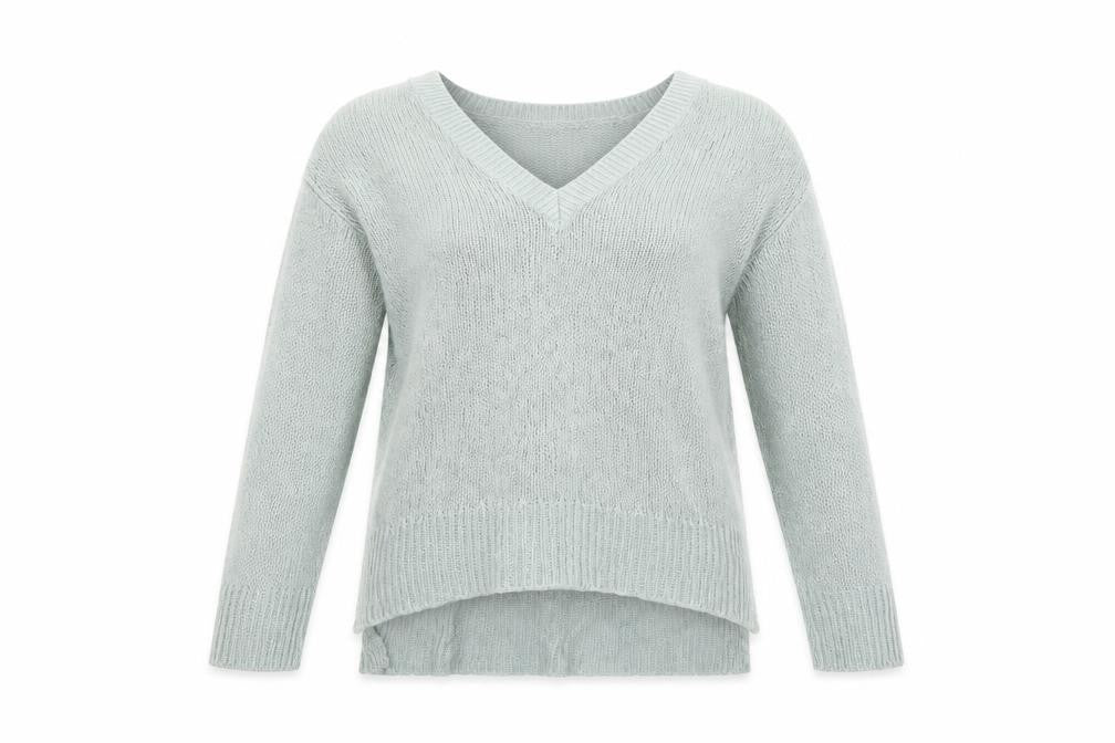 Brave Soul Womens Green V-Neck Knit Long Sleeve Pullover Jumper XS