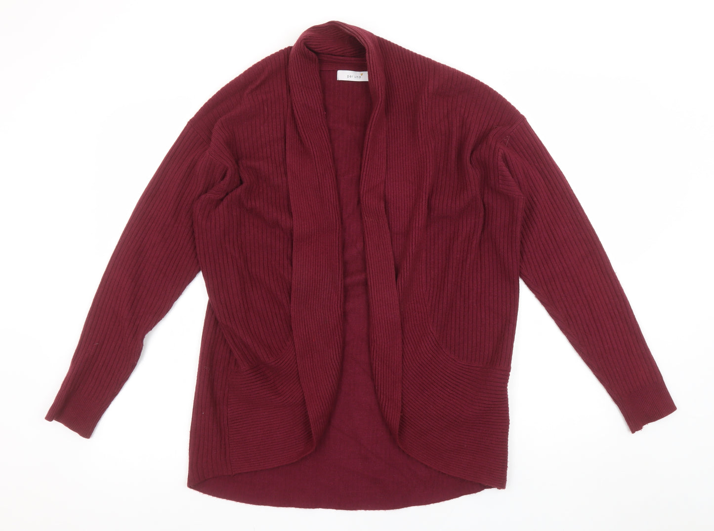 Marks and Spencer Women Red Size 14 Long Sleeve Knit Cardigan