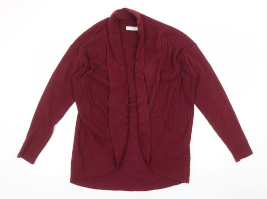 Marks and Spencer Women Red Size 14 Long Sleeve Knit Cardigan