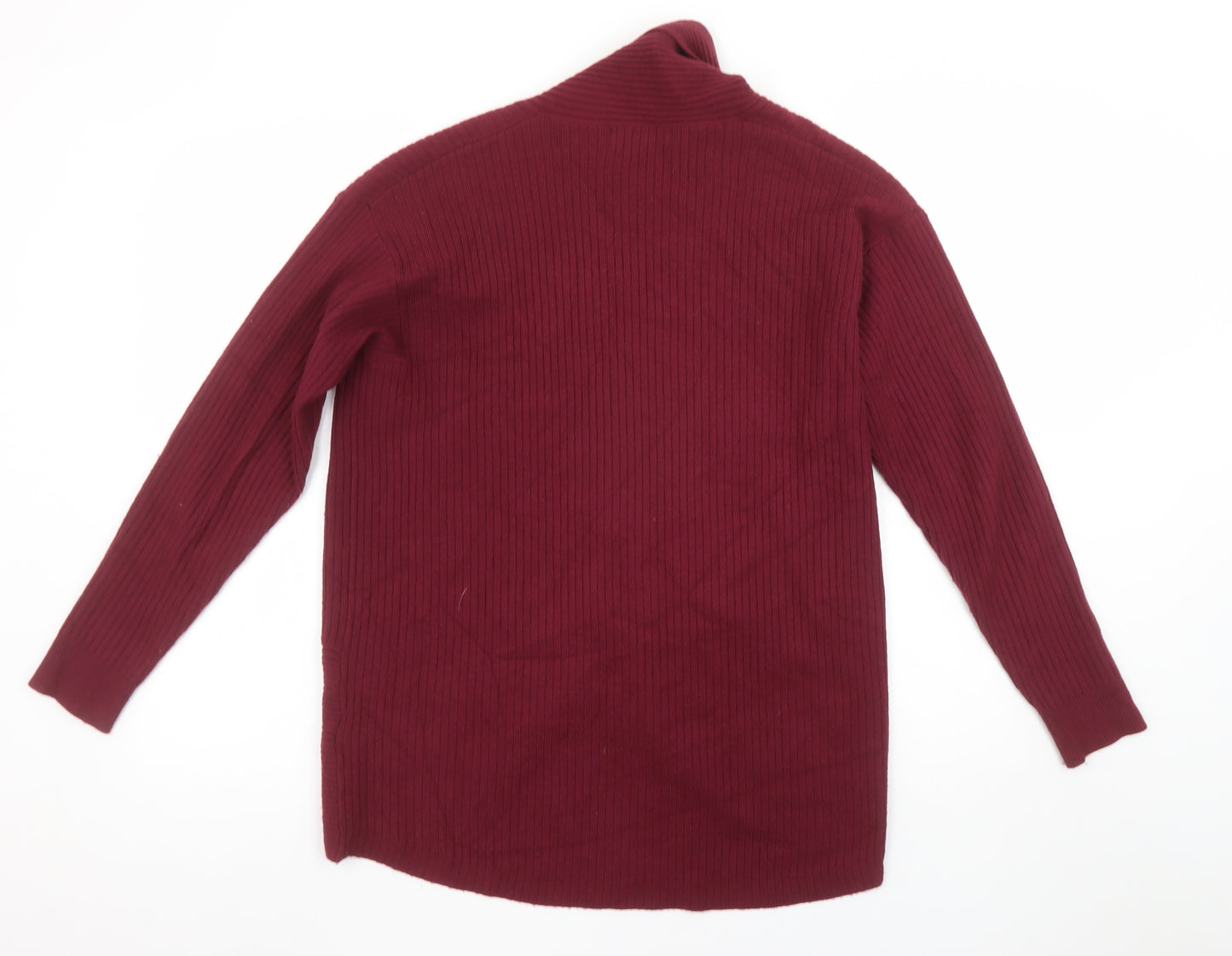 Marks and Spencer Women Red Size 14 Long Sleeve Knit Cardigan