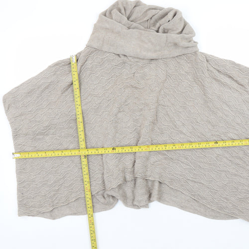 Marks and Spencer Women’s Beige Cotton Viscose Knit Cape Jumper Medium