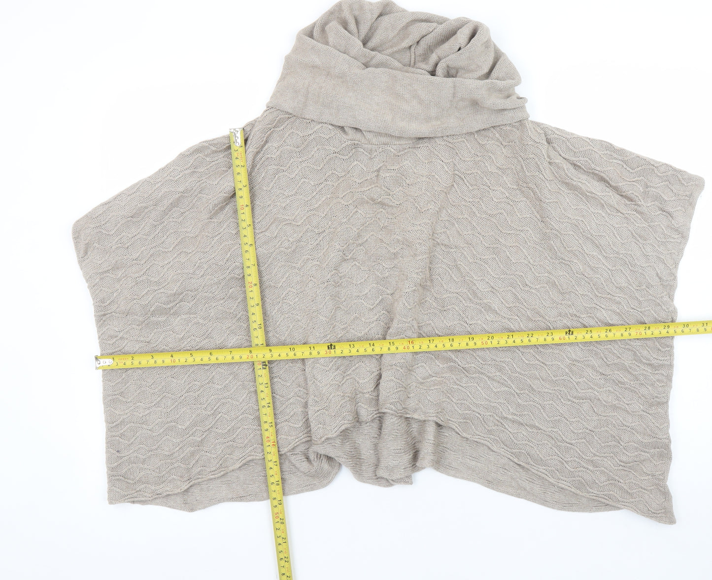 Marks and Spencer Women’s Beige Cotton Viscose Knit Cape Jumper Medium