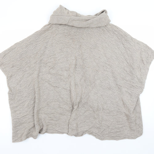 Marks and Spencer Women’s Beige Cotton Viscose Knit Cape Jumper Medium
