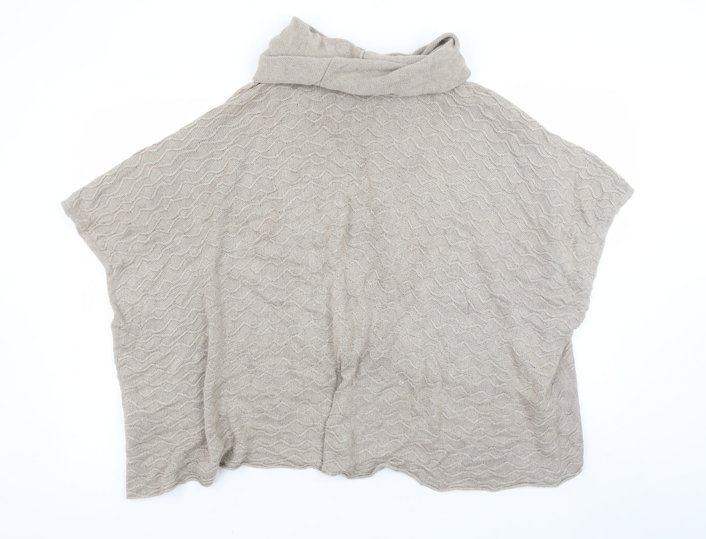 Marks and Spencer Women’s Beige Cotton Viscose Knit Cape Jumper Medium