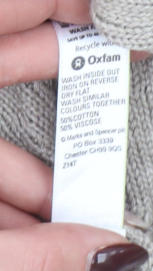Marks and Spencer Women’s Beige Cotton Viscose Knit Cape Jumper Medium