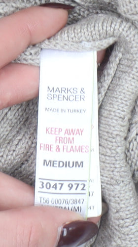 Marks and Spencer Women’s Beige Cotton Viscose Knit Cape Jumper Medium