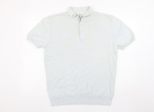 ARNE Men's Grey Cotton Short Sleeve Polo Shirt Size L