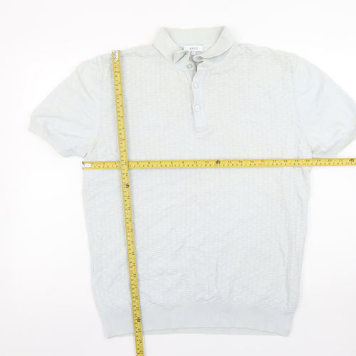 ARNE Men's Grey Cotton Short Sleeve Polo Shirt Size L