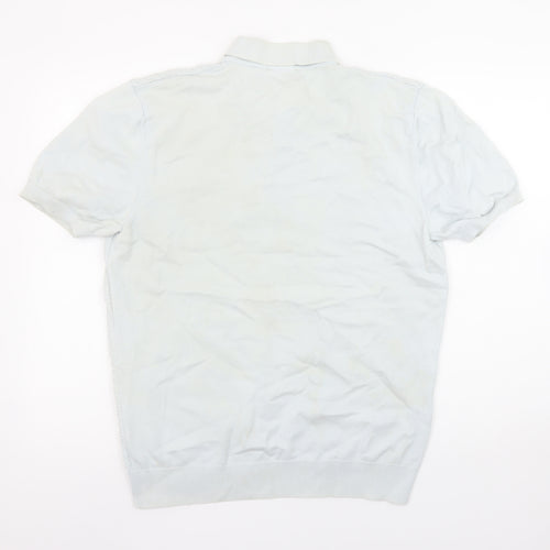 ARNE Men's Grey Cotton Short Sleeve Polo Shirt Size L