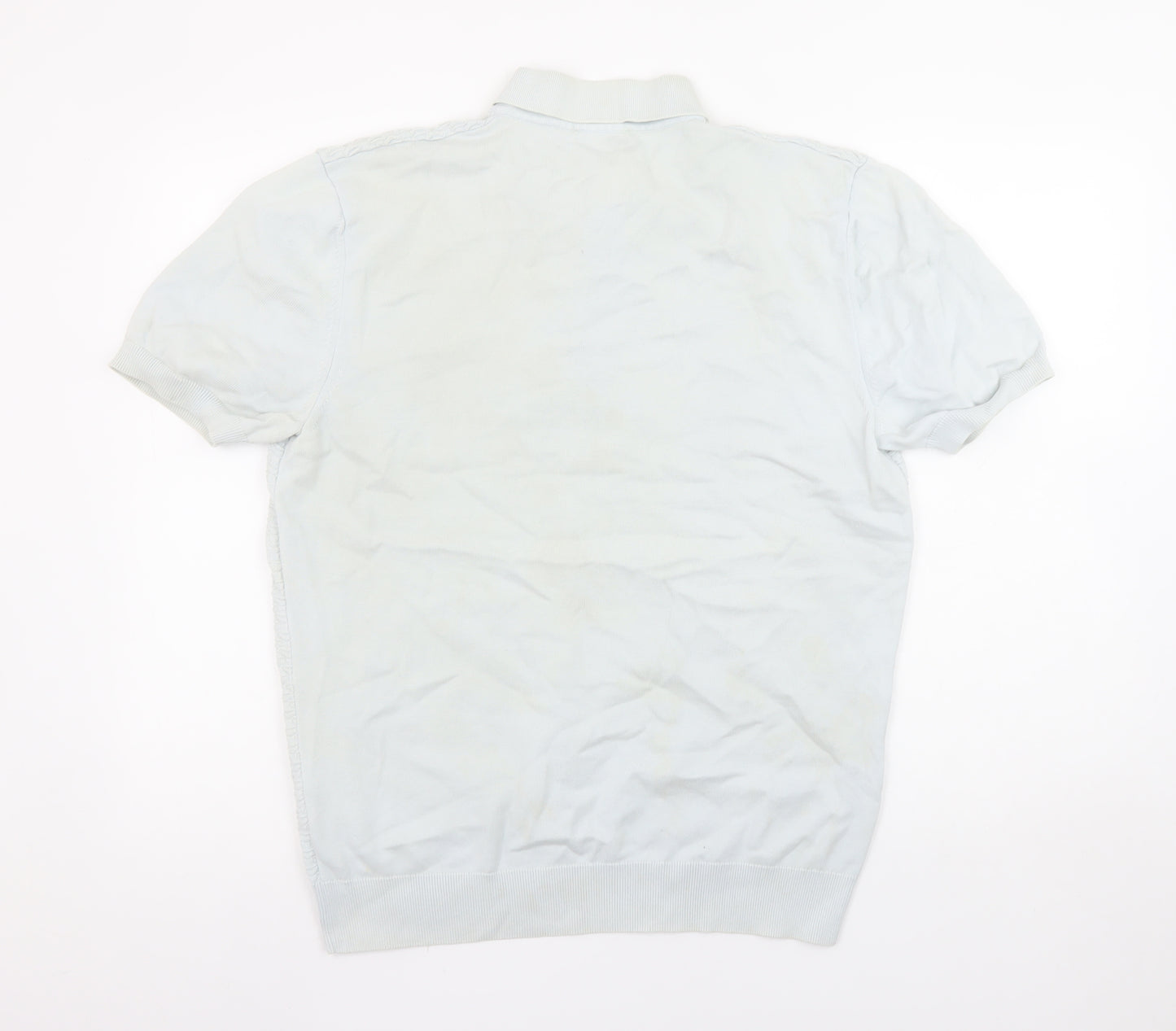 ARNE Men's Grey Cotton Short Sleeve Polo Shirt Size L